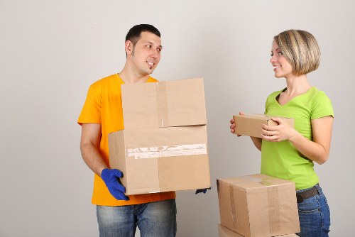 Organised household items and boxes prepared for storage in Kingston upon Thames