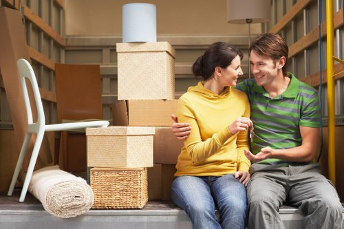 Apartment access and stairway logistics for a Kingstonuponthames flat removal